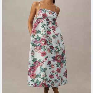 BHLDN Blue and Pink Sleeveless Sundress Midi